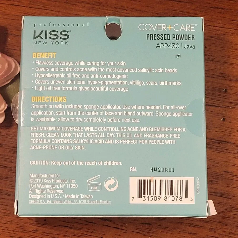 Kiss New York Cover + Care Cream Foundation APP430 JAVA Acne Salicylic Acid